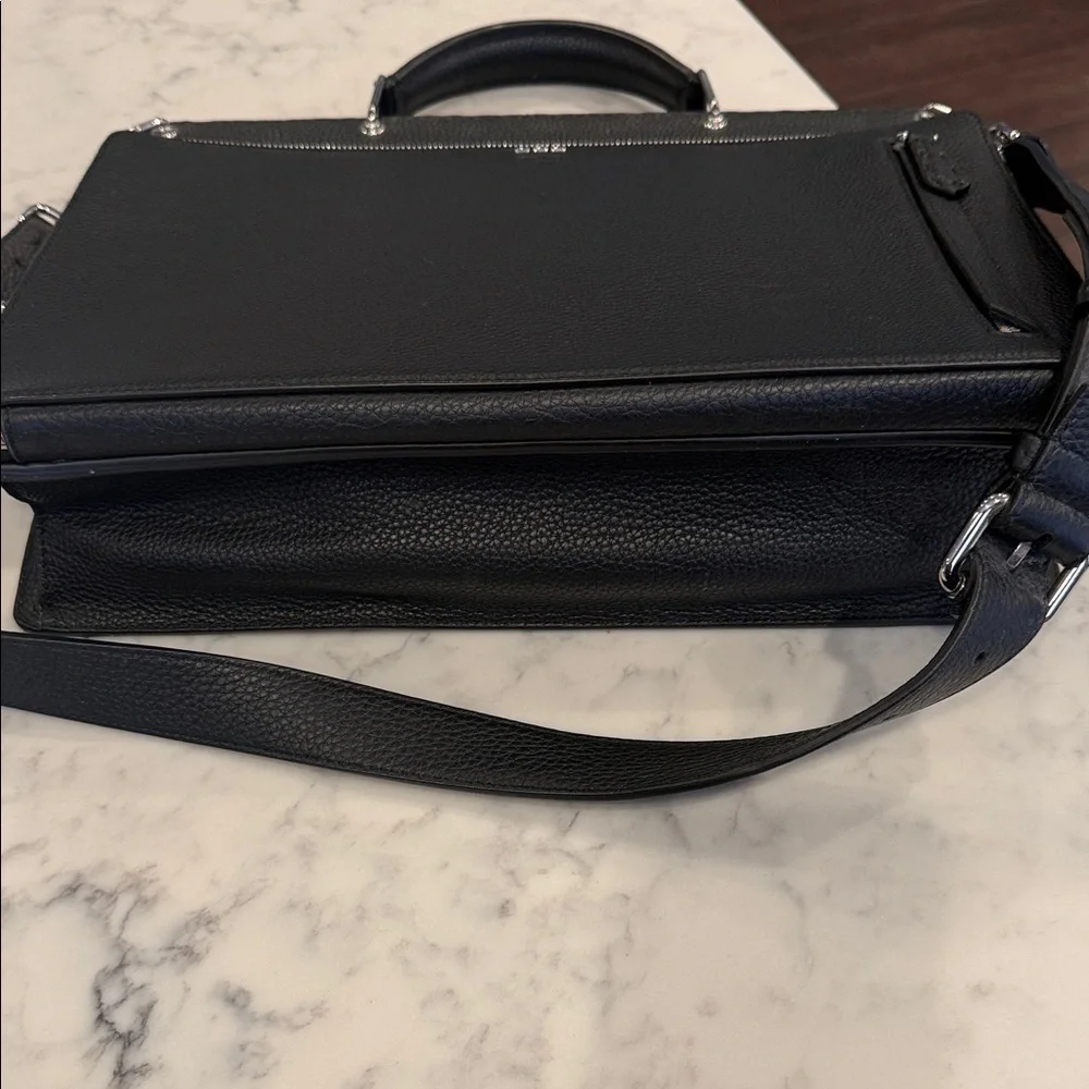 Fendi Black Textured Leather Briefcase